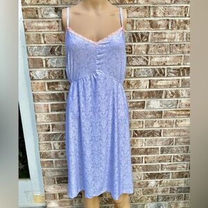 White/Grey & Light Pink 2X Rene Rofe Slip Nightgown